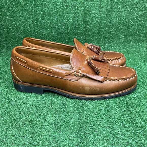 Allen Edmonds Nashua Brown Leather Slip On Tassel‎ Loafer Shoes Men’s Size 10 B